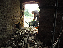 travaux au château de Nieuwenhoven